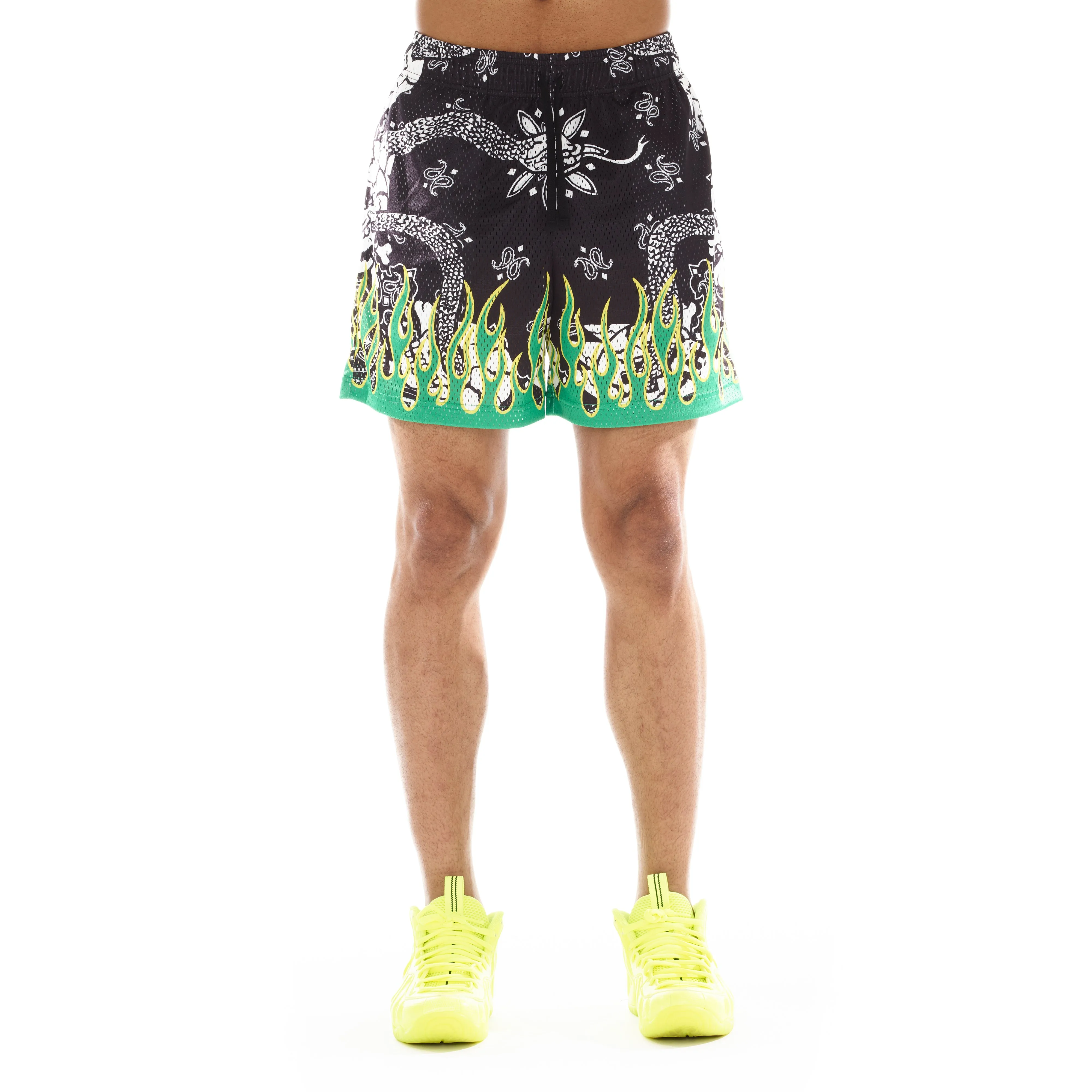 MESH ATHLETIC SHORT IN PAISLEY FLAME