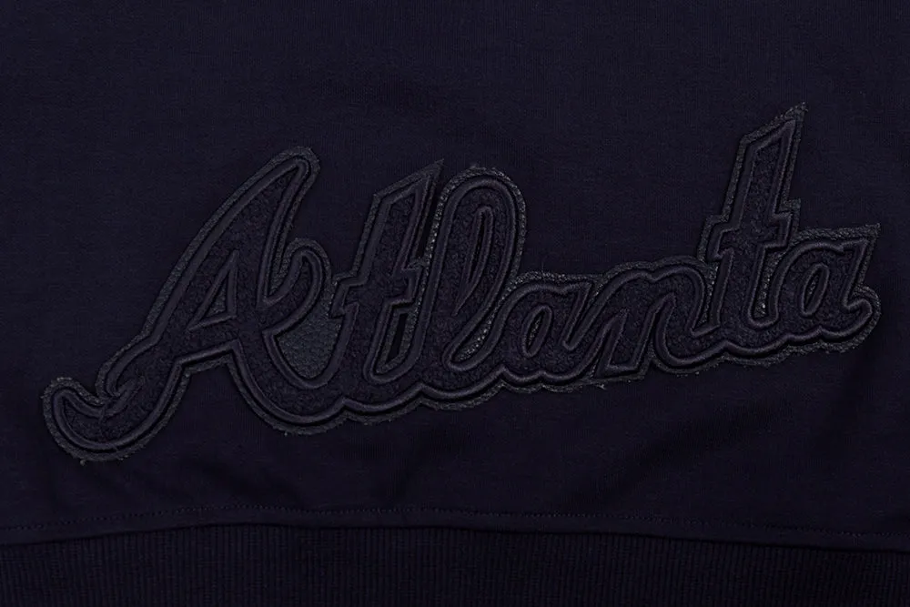 MLB ATLANTA BRAVES TRIPLE TONAL WOMEN'S DK FZ HOODIE (MIDNIGHT NAVY)