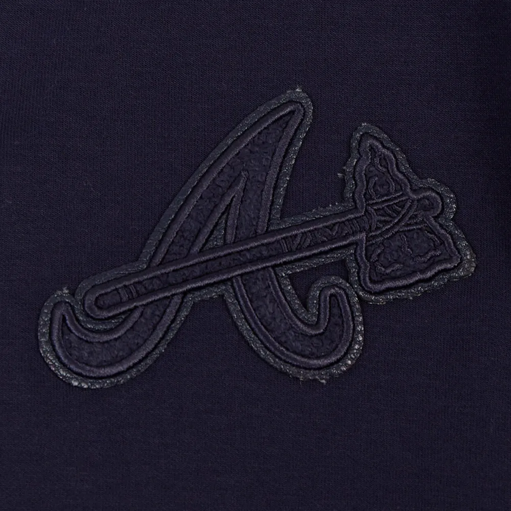 MLB ATLANTA BRAVES TRIPLE TONAL WOMEN'S DK FZ HOODIE (MIDNIGHT NAVY)