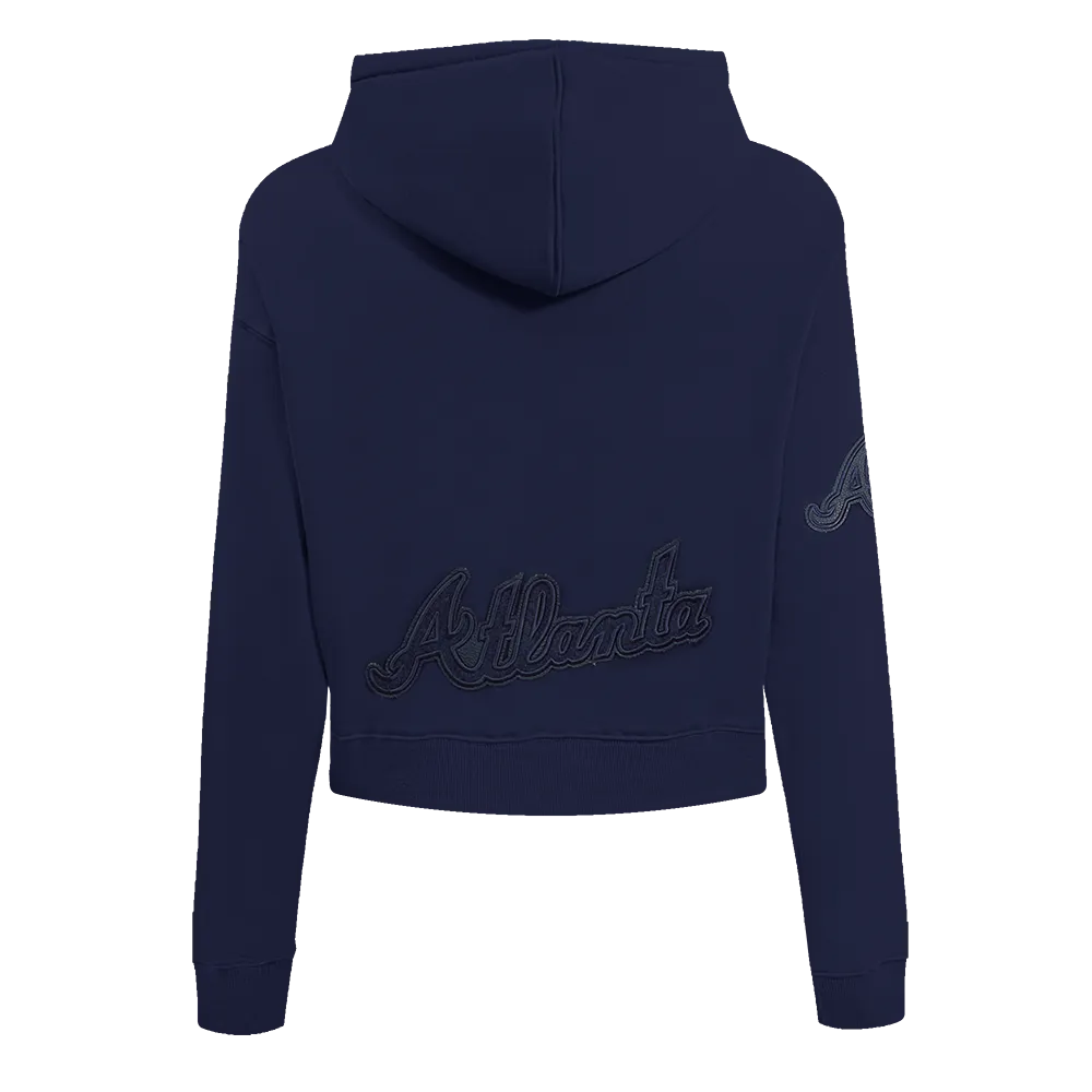 MLB ATLANTA BRAVES TRIPLE TONAL WOMEN'S DK FZ HOODIE (MIDNIGHT NAVY)