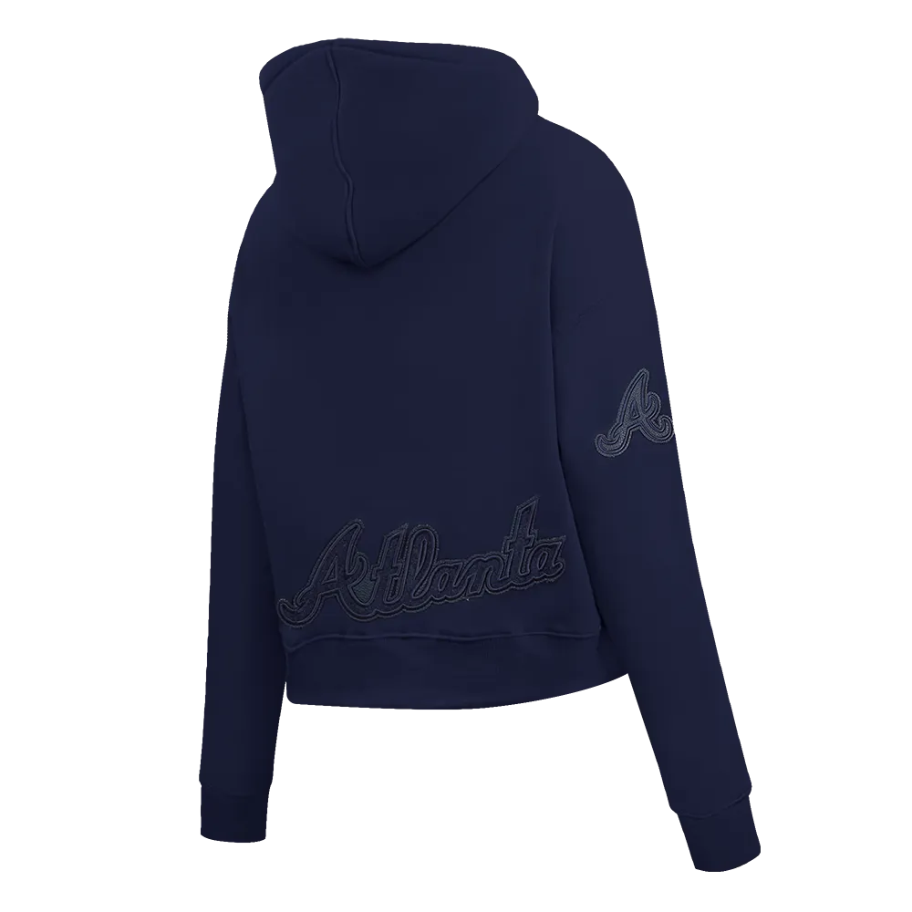 MLB ATLANTA BRAVES TRIPLE TONAL WOMEN'S DK FZ HOODIE (MIDNIGHT NAVY)