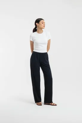Navy Bamboo Basic Pants