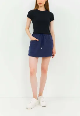 Navy Jersey Cargo Skirt