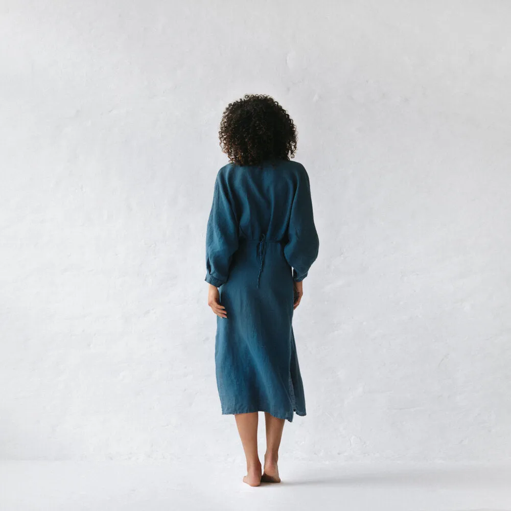 Nea Linen Dress | Teal sale seaside tones
