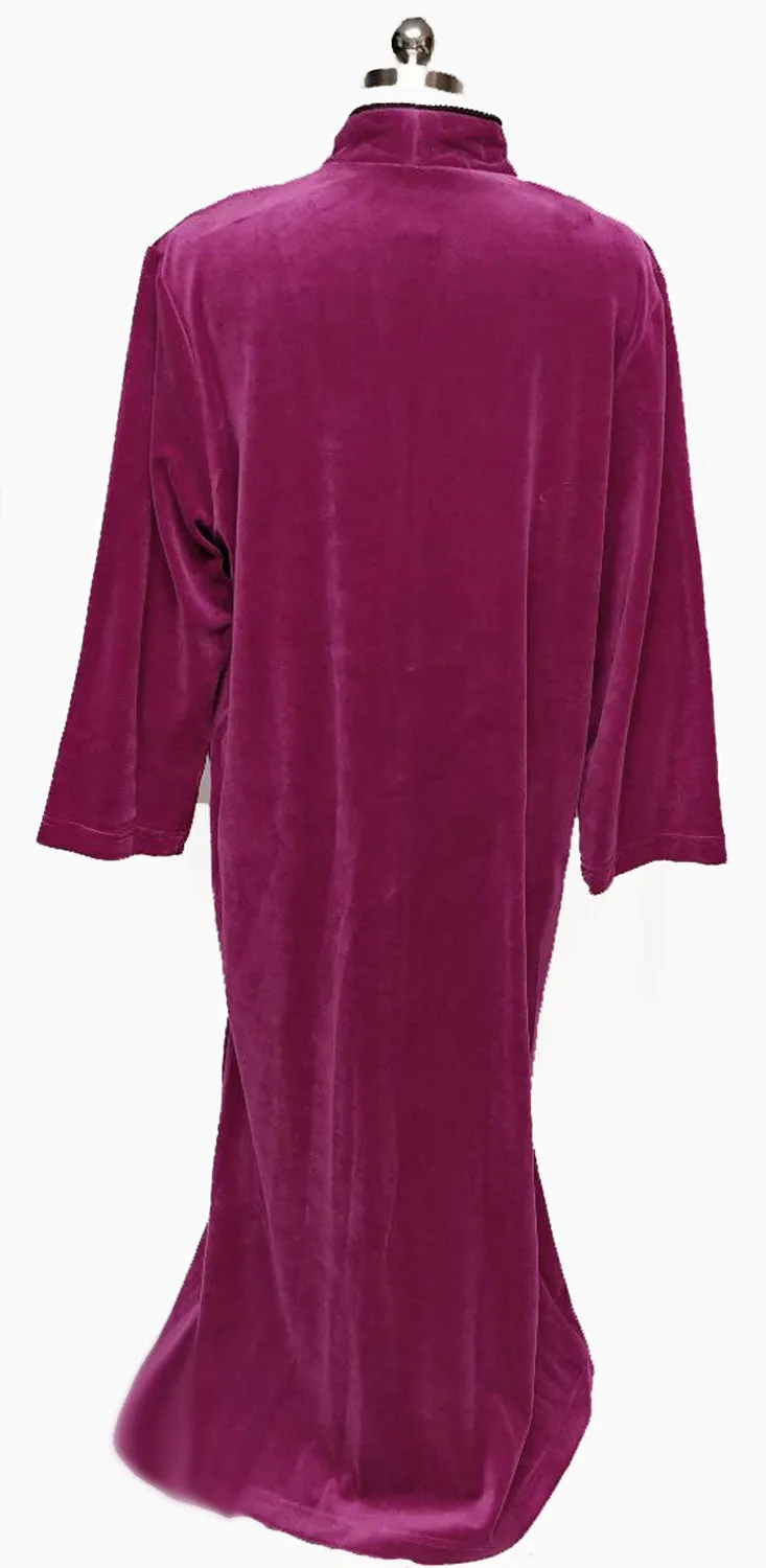 *NEW - DIAMOND TEA LUXURIOUS ZIP UP FRONT COTTON BLEND VELOUR ROBE IN RASPBERRY - SIZE LARGE- ONLY 1 IN STOCK IN THIS SIZE & COLOR - WOULD MAKE A WONDERFUL CHRISTMAS GIFT