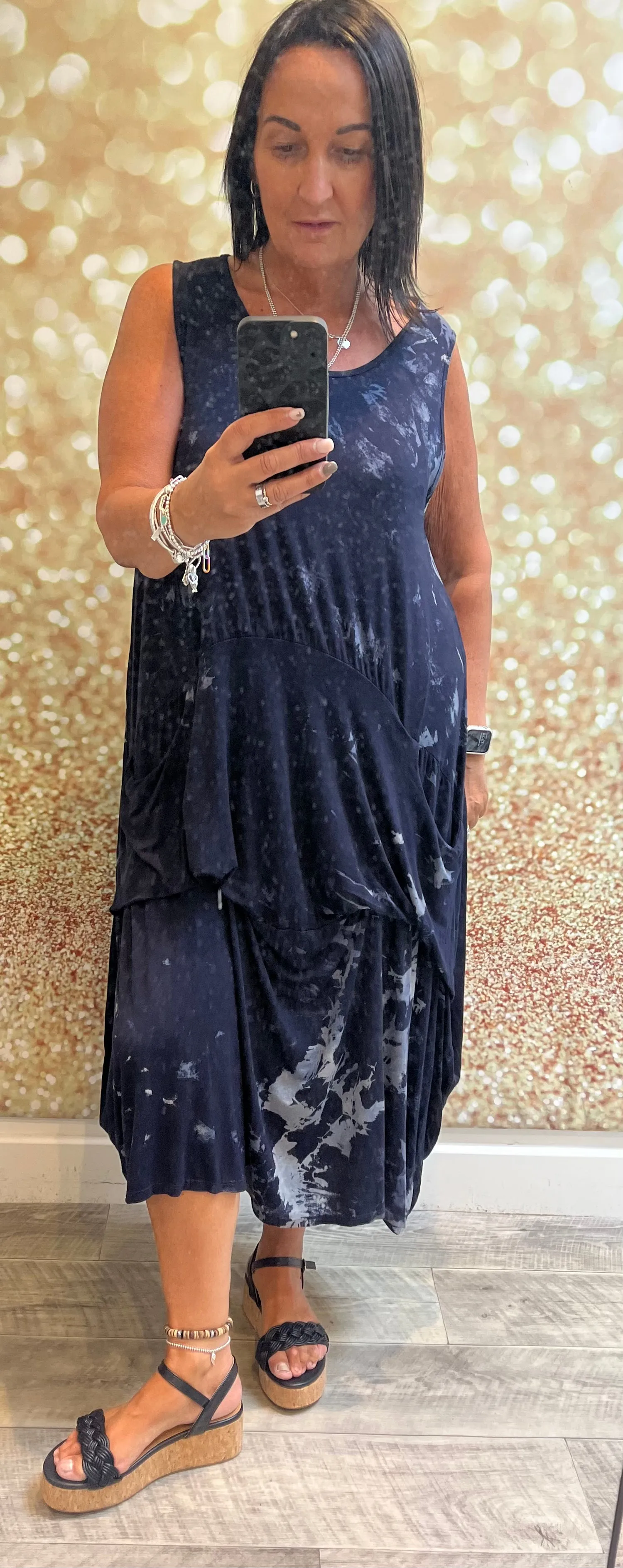 Parachute Dress with Acid wash detail