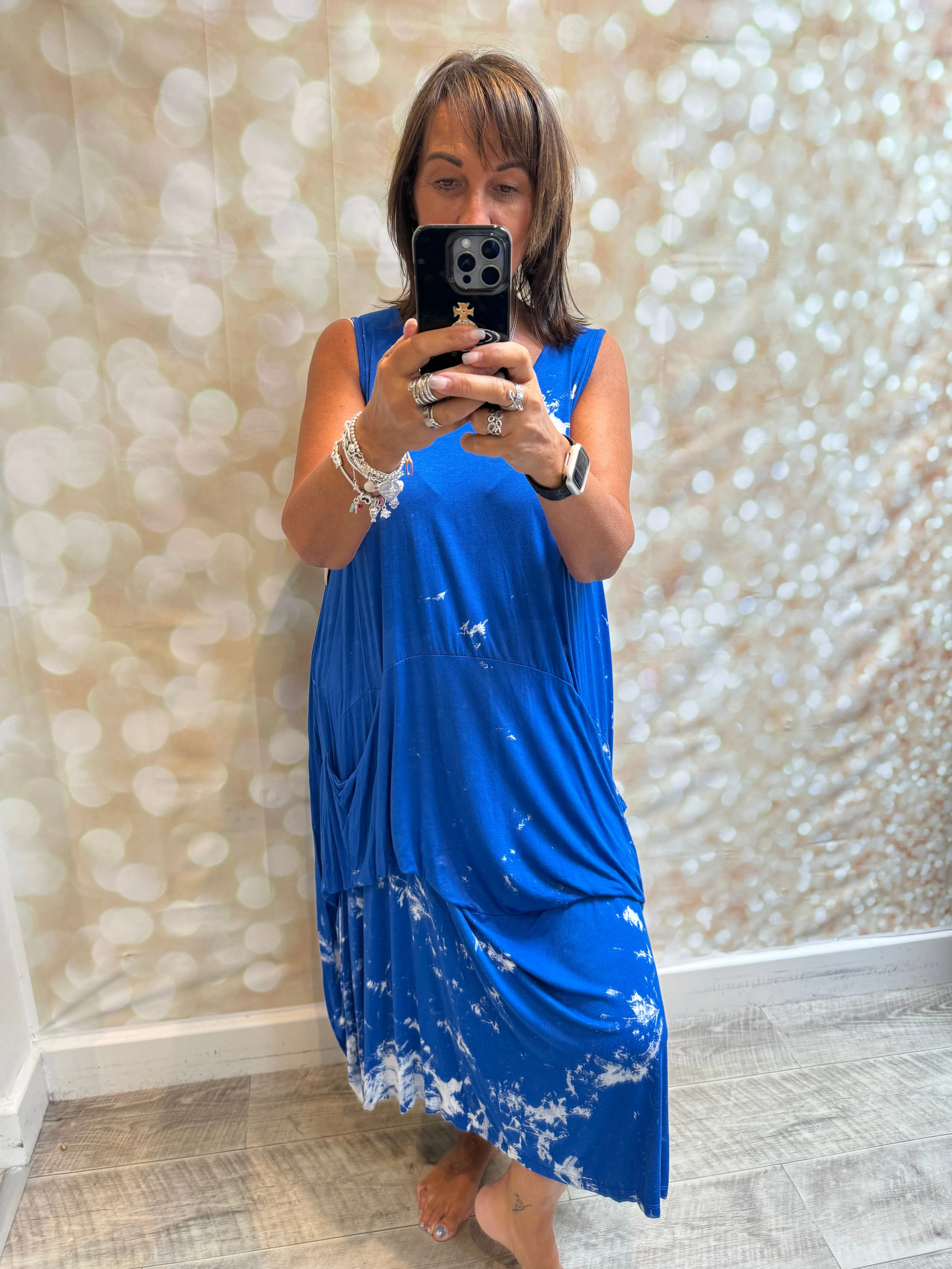 Parachute Dress with Acid wash detail