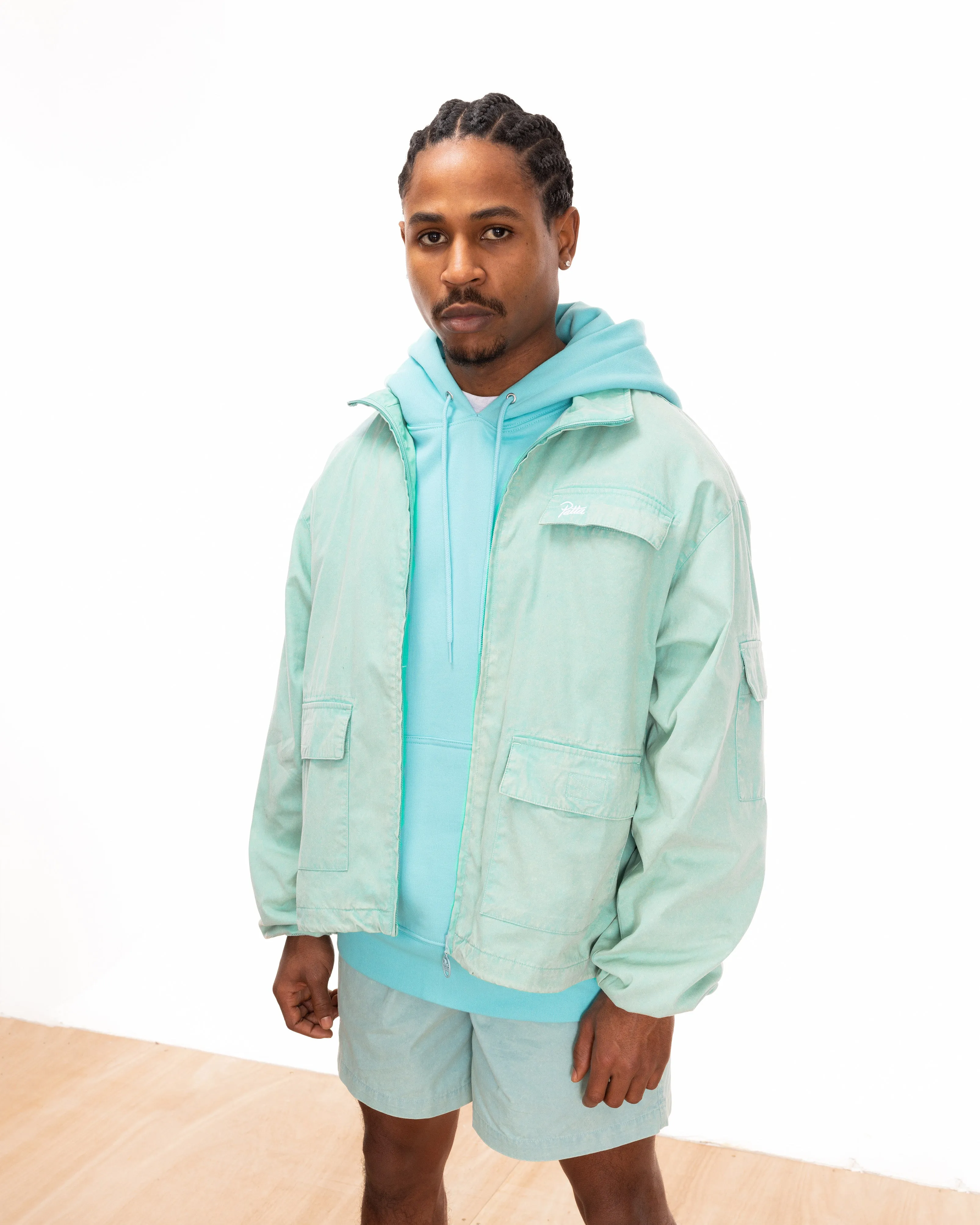 Vibrant Blue Radiance Acid Washed Track Jacket by Patta
