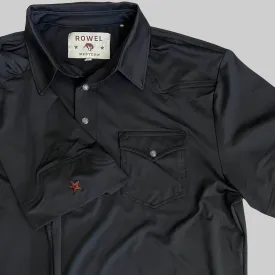 Pearl Snap Polo- Black