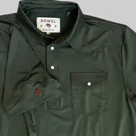 Pearl Snap Polo- Pineneedle