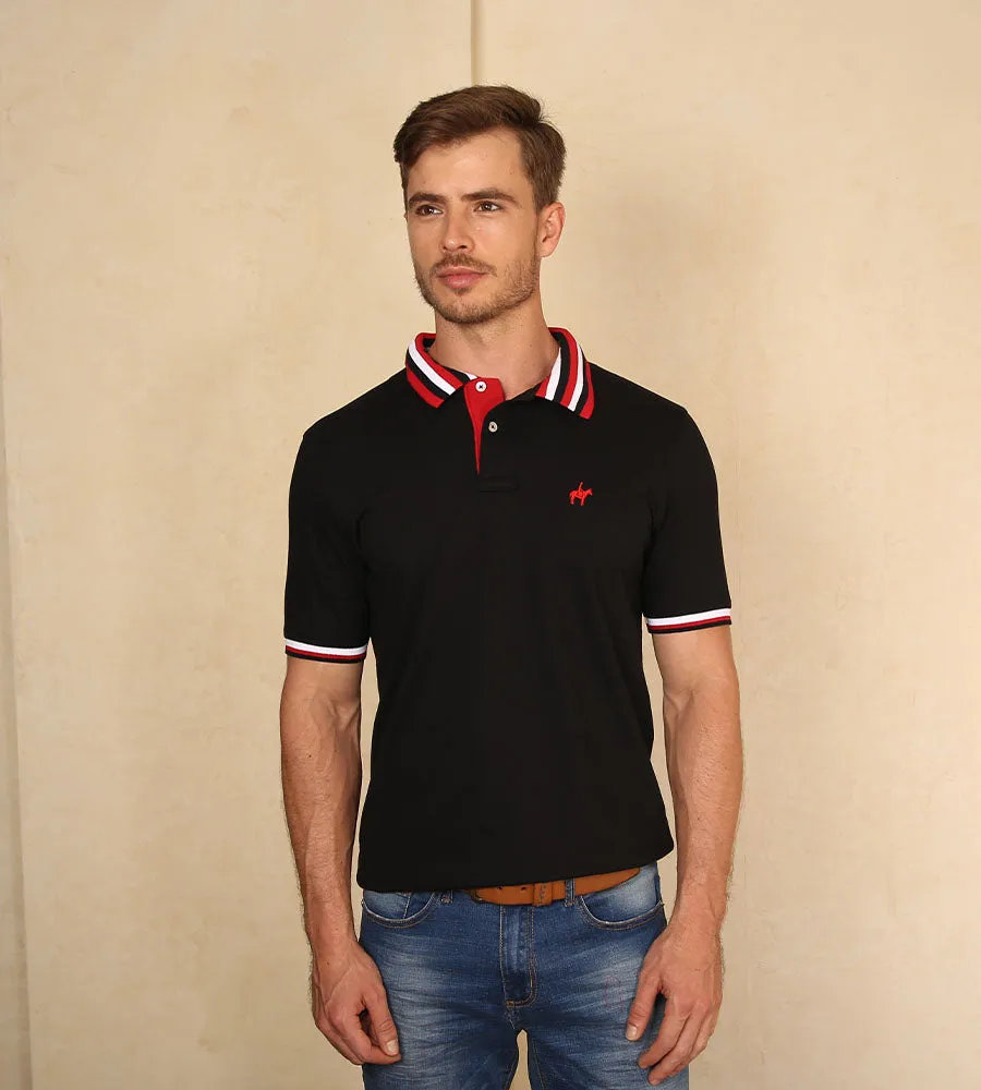 Polo Contraste Color Negro Ref. 130341223