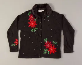 Popping Poinsettas-Small Christmas Sweater