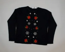 Pretty Poinsettias-Medium Christmas Sweater