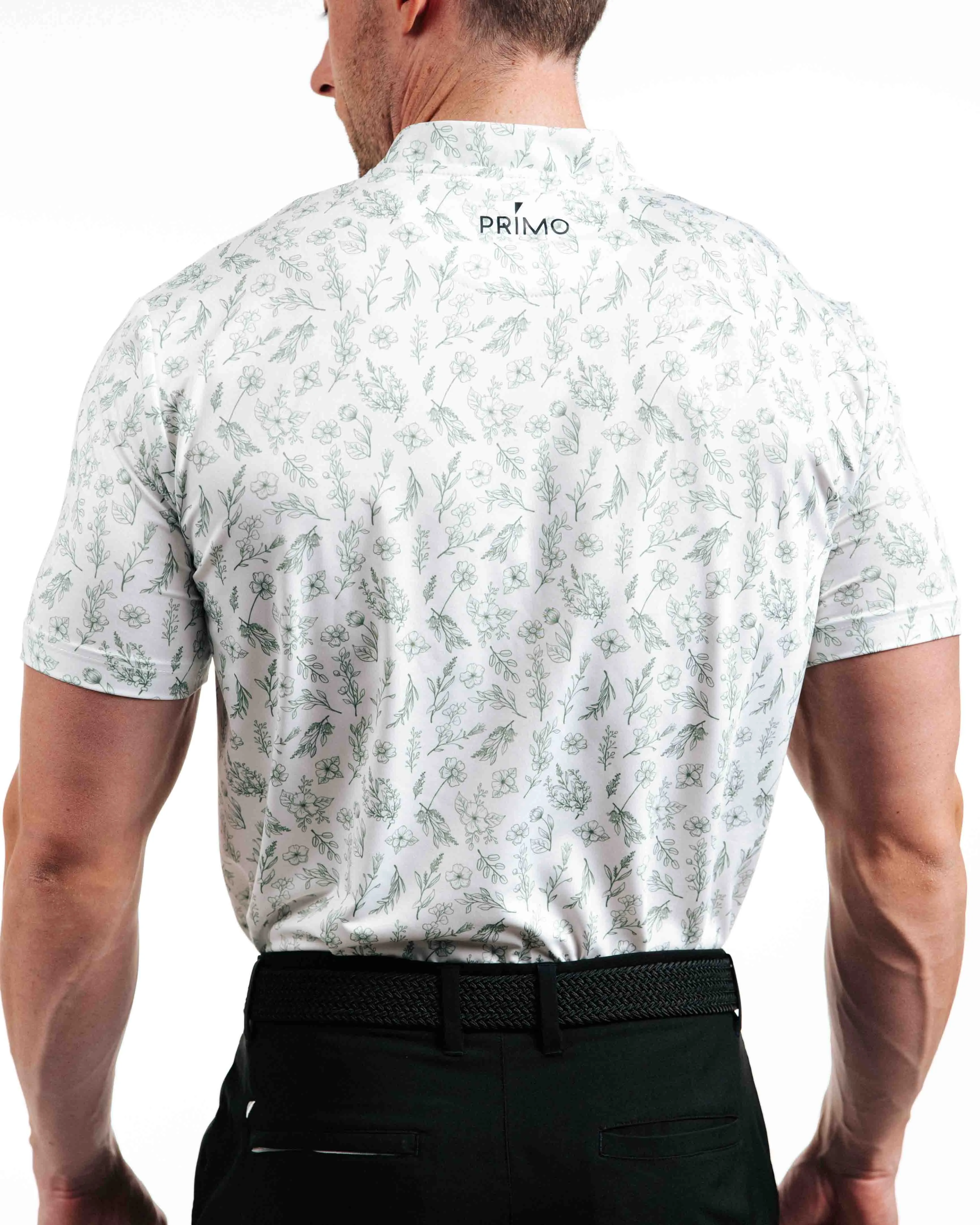 Primo Blade Collar Polo - Sage Floral