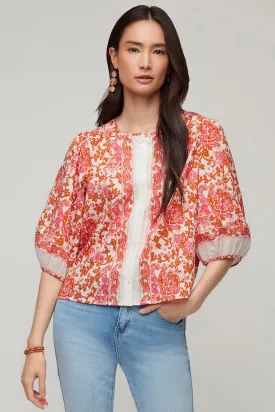 Puff Sleeve Button Front Top