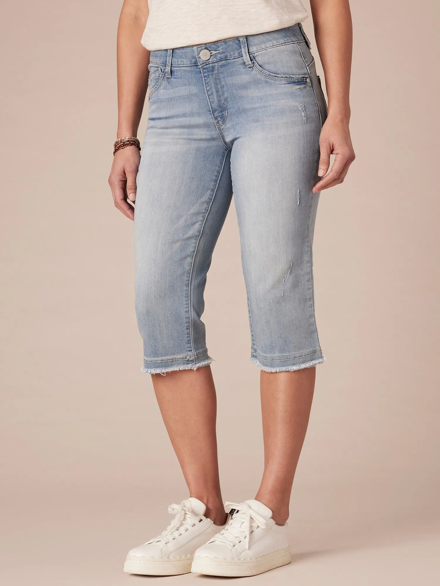 "Ab"solution® Light Blue Denim Skimmer Capri