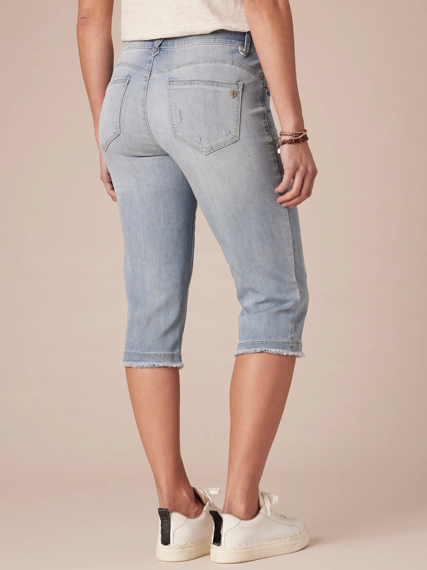 "Ab"solution® Light Blue Denim Skimmer Capri