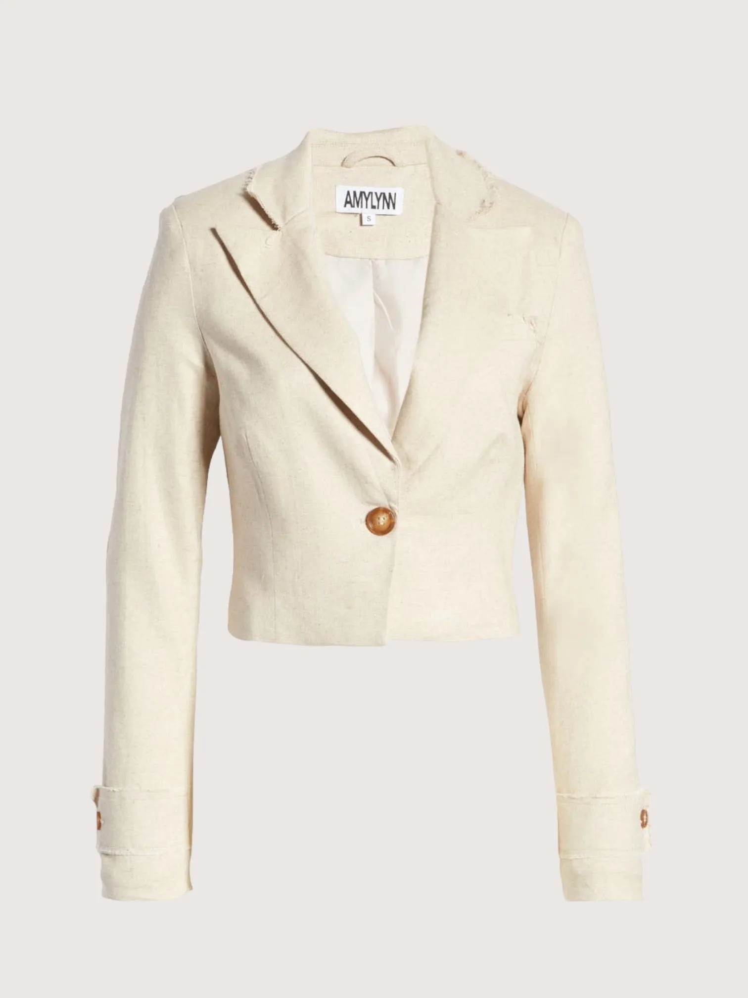 Raw Edge Linen Blazer