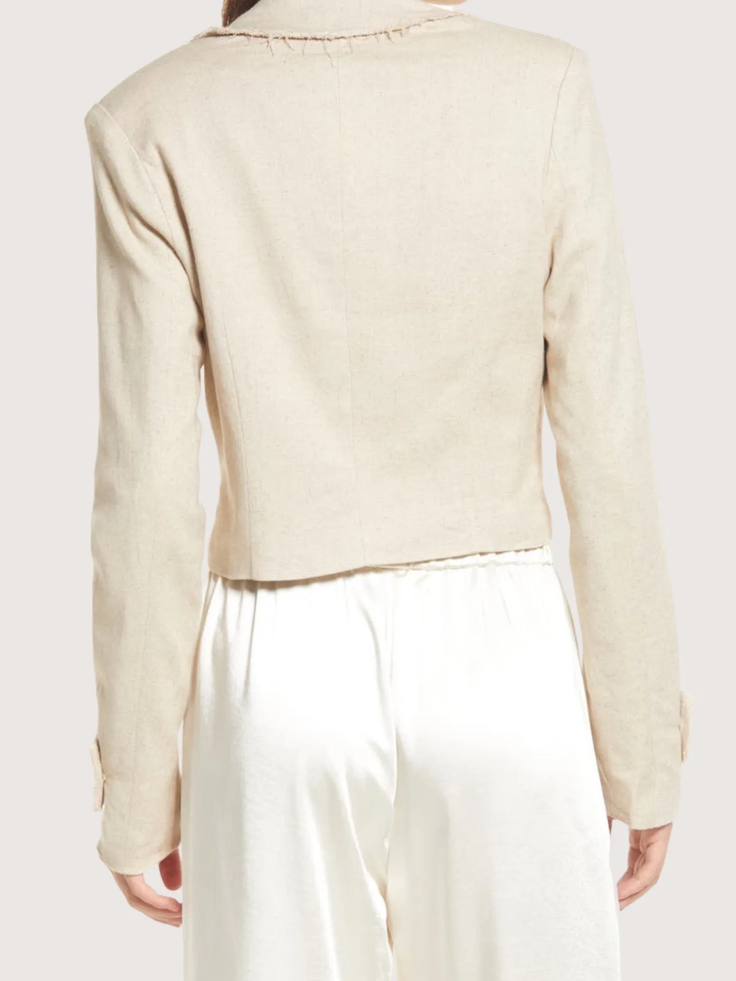 Raw Edge Linen Blazer