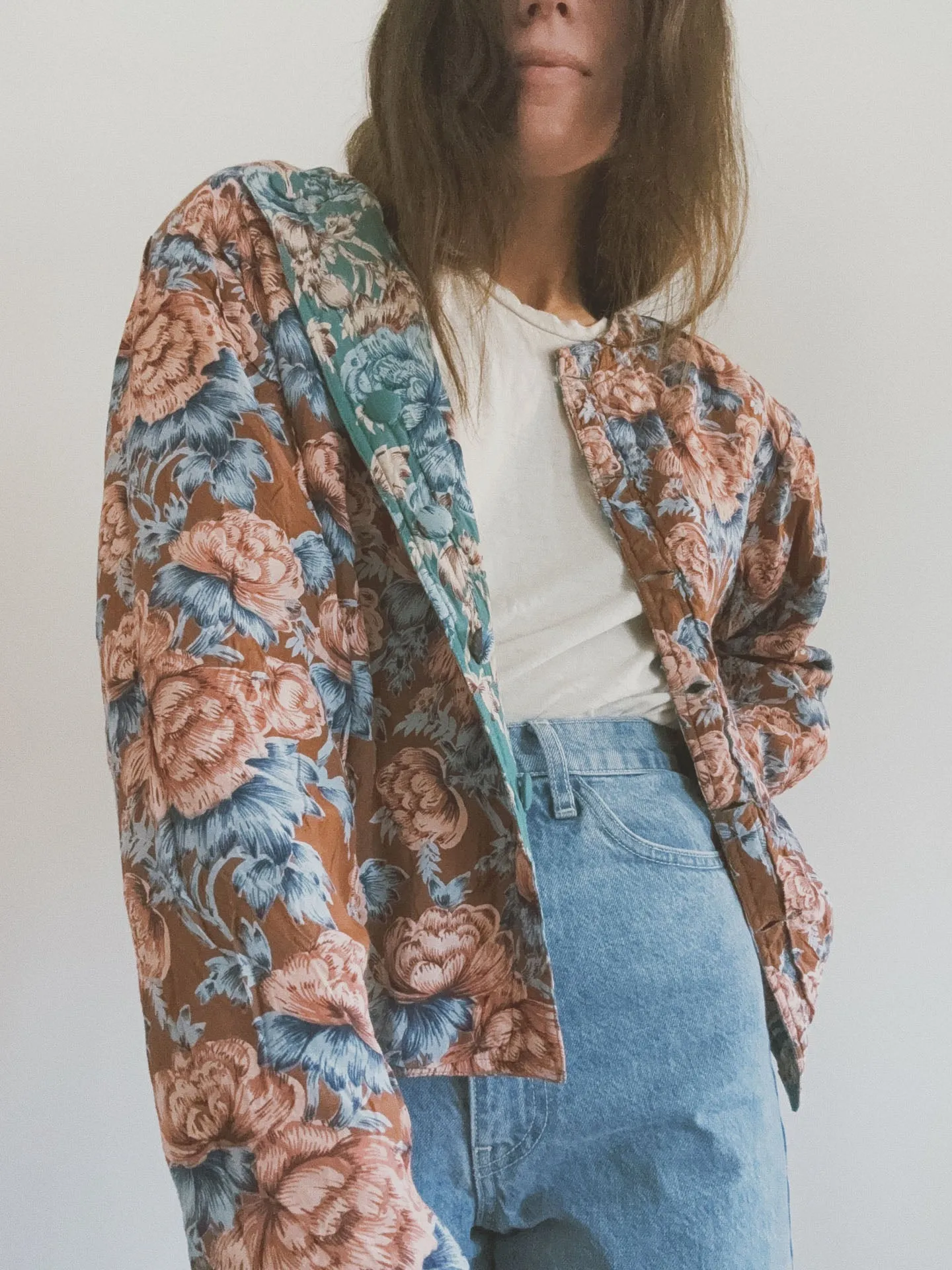 Reversible Floral Quilted Coat