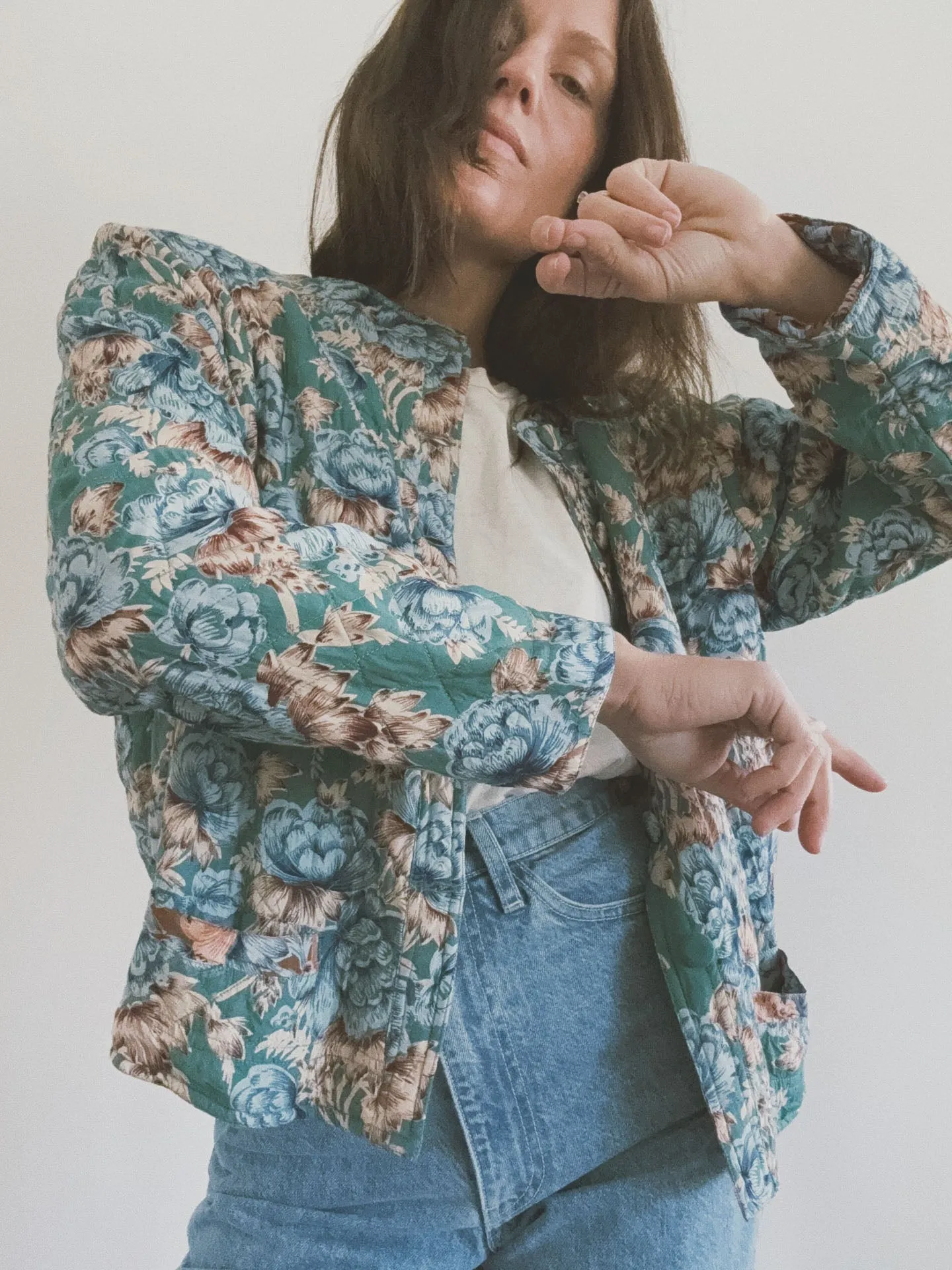 Reversible Floral Quilted Coat