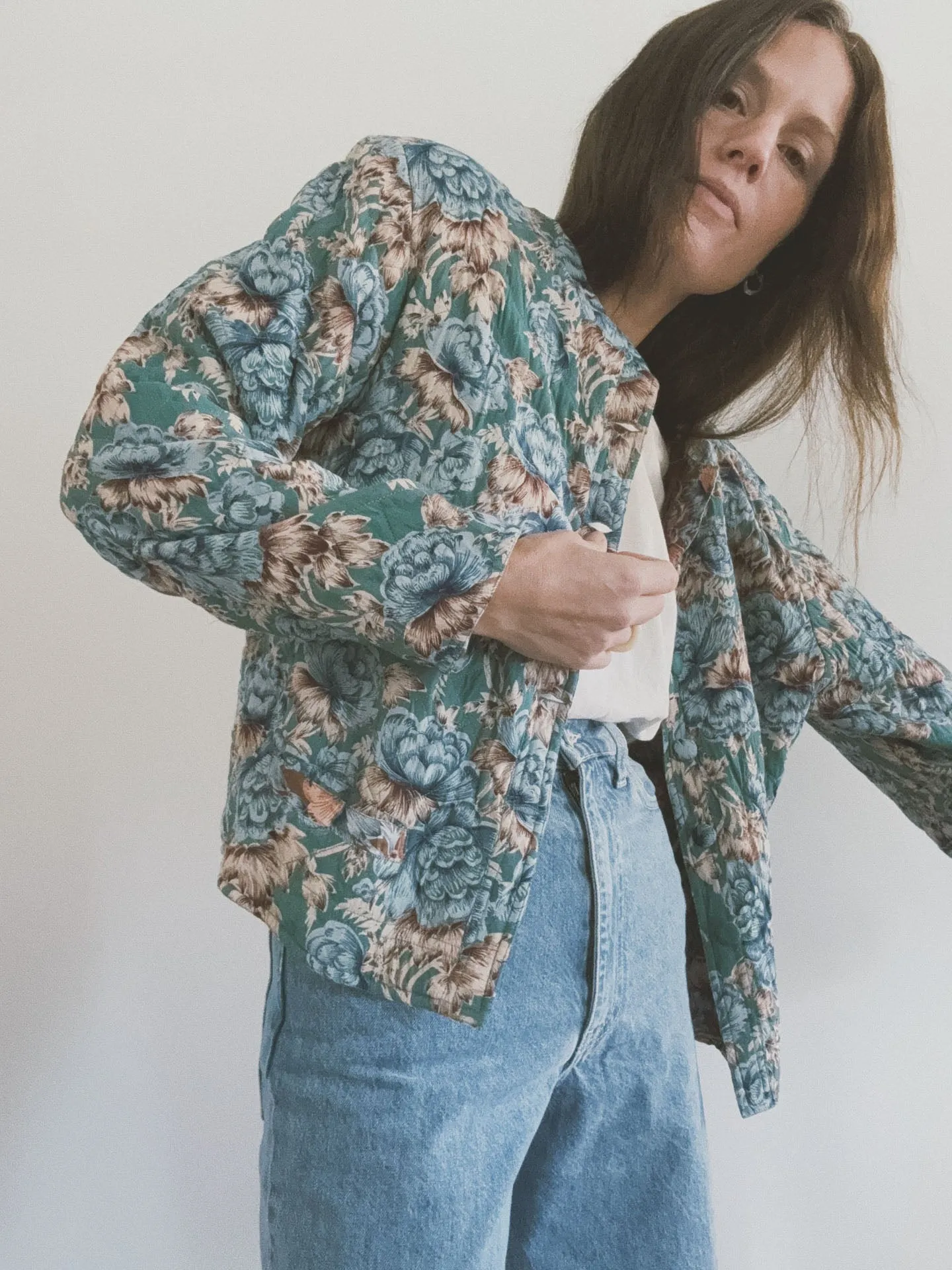 Reversible Floral Quilted Coat