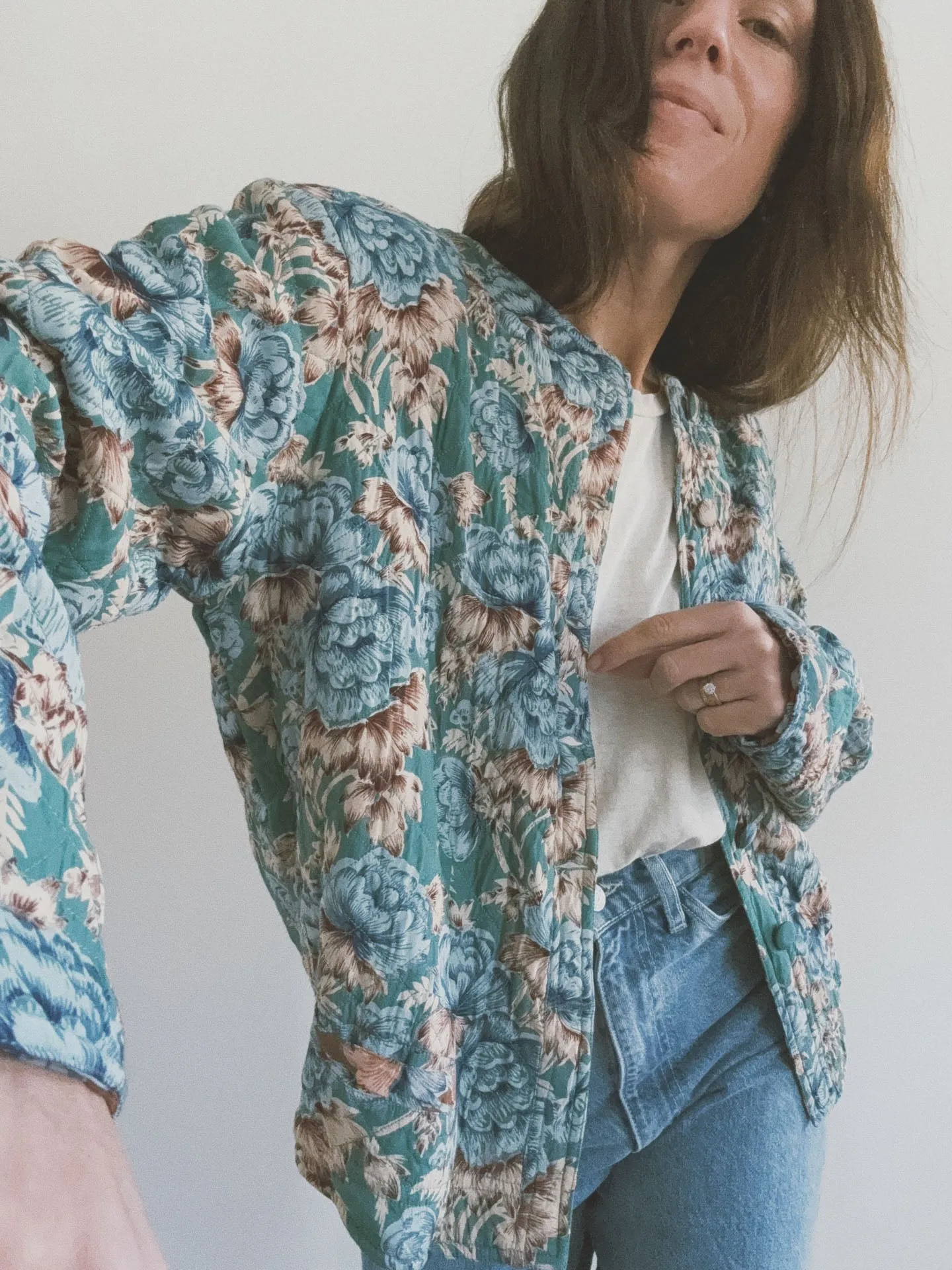 Reversible Floral Quilted Coat