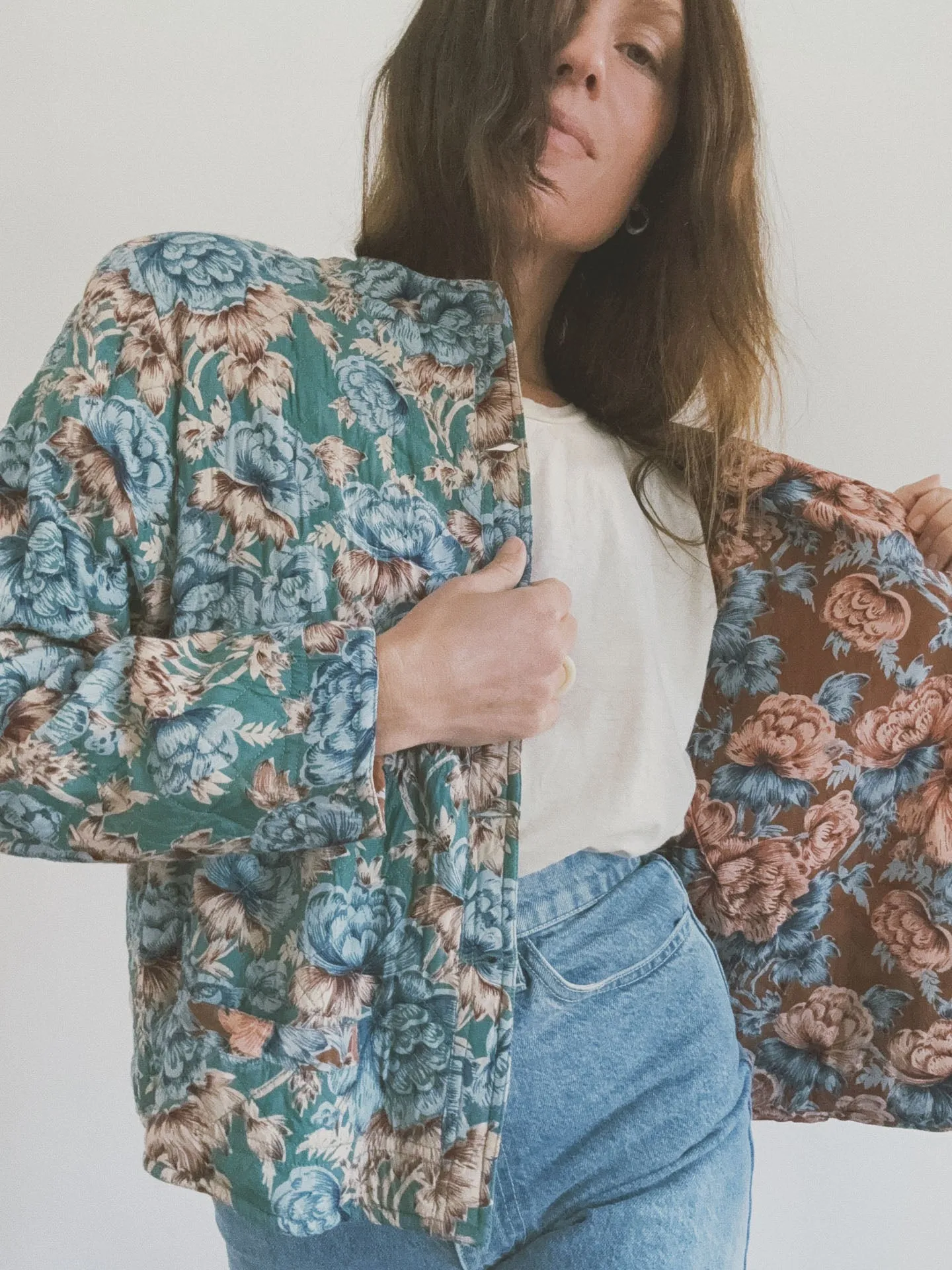 Reversible Floral Quilted Coat