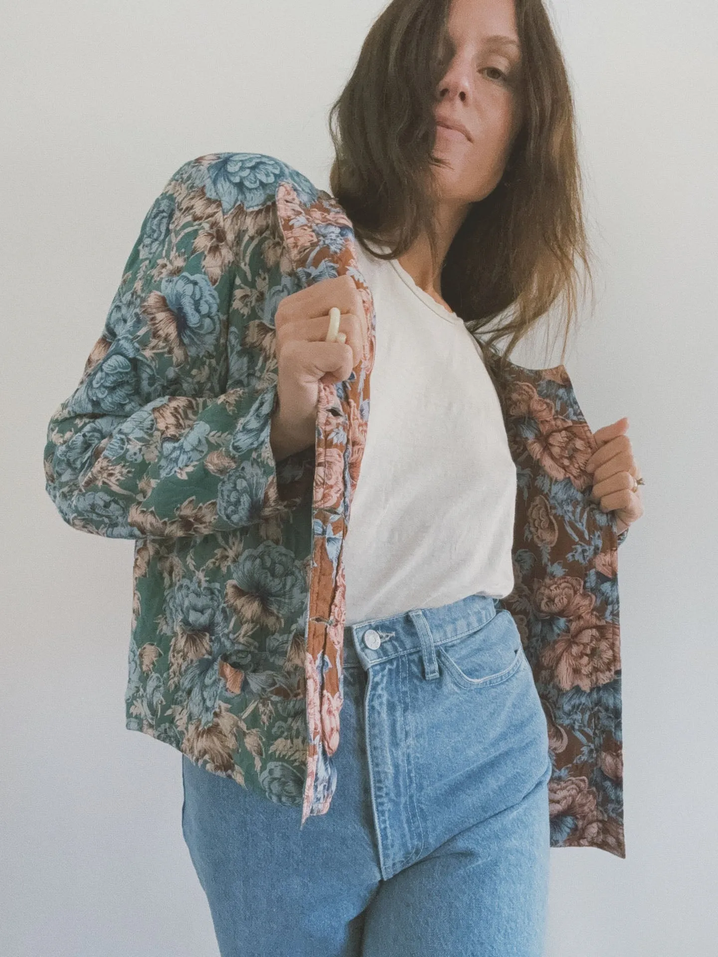 Reversible Floral Quilted Coat