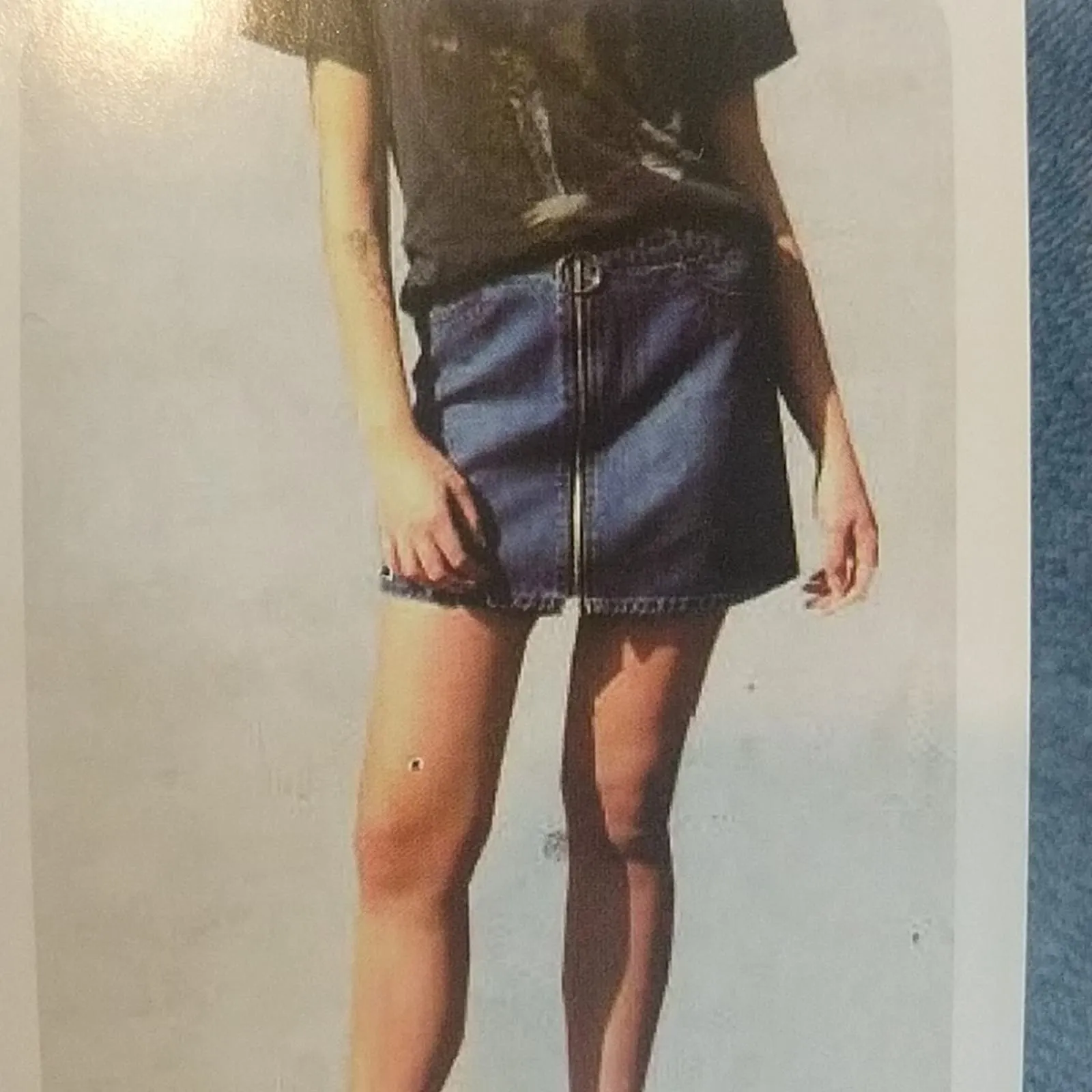Rewash Front Zip Denim Skirt 1/25