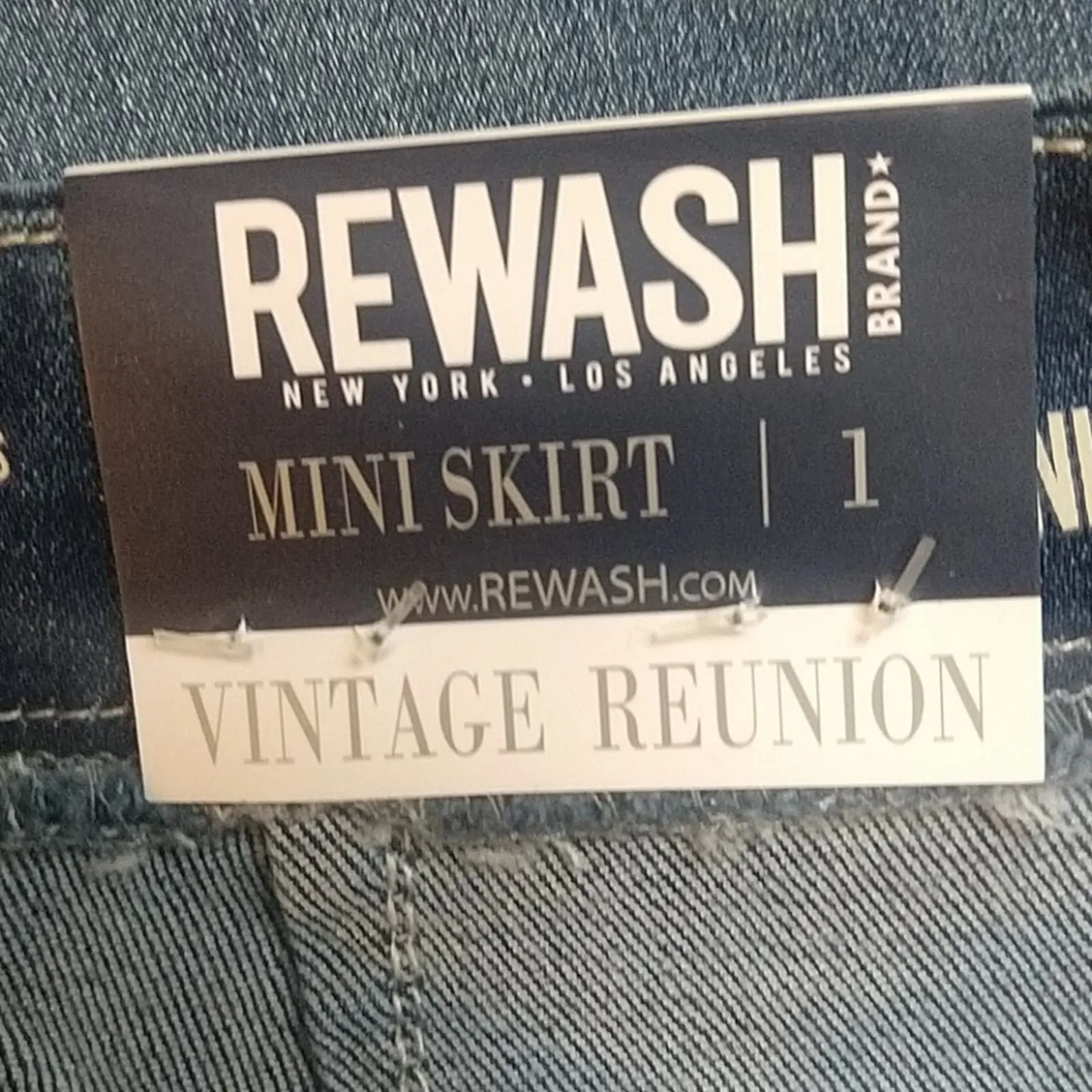 Rewash Front Zip Denim Skirt 1/25