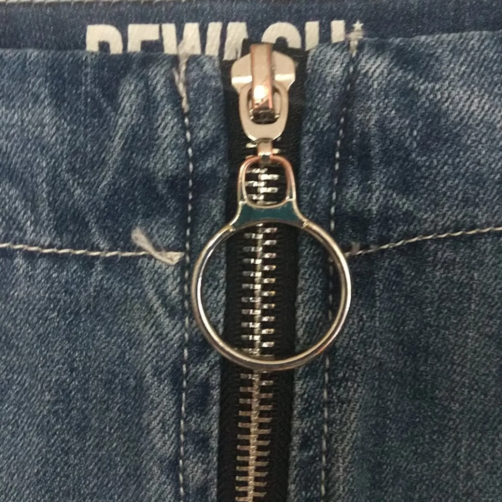 Rewash Front Zip Denim Skirt 1/25
