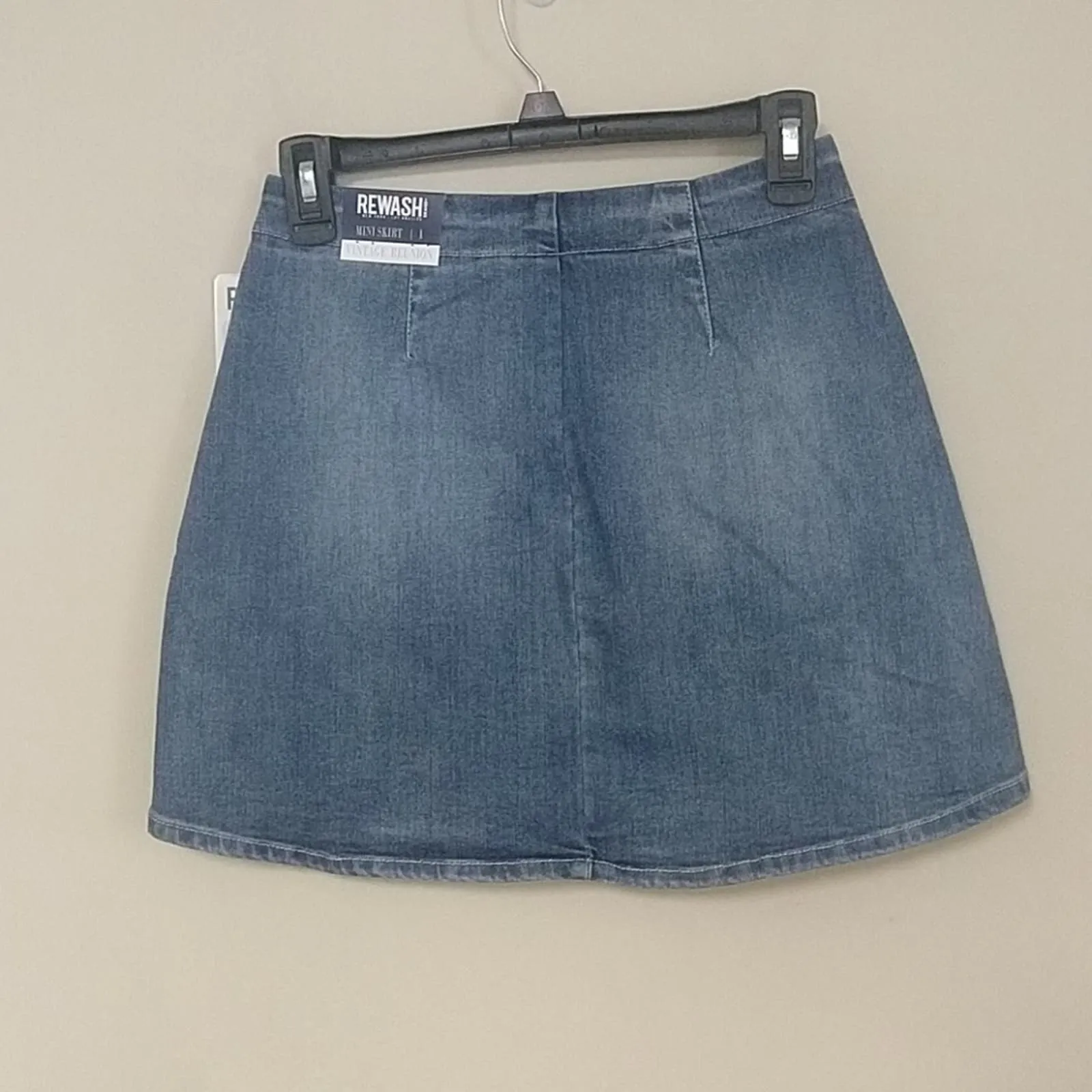 Rewash Front Zip Denim Skirt 1/25