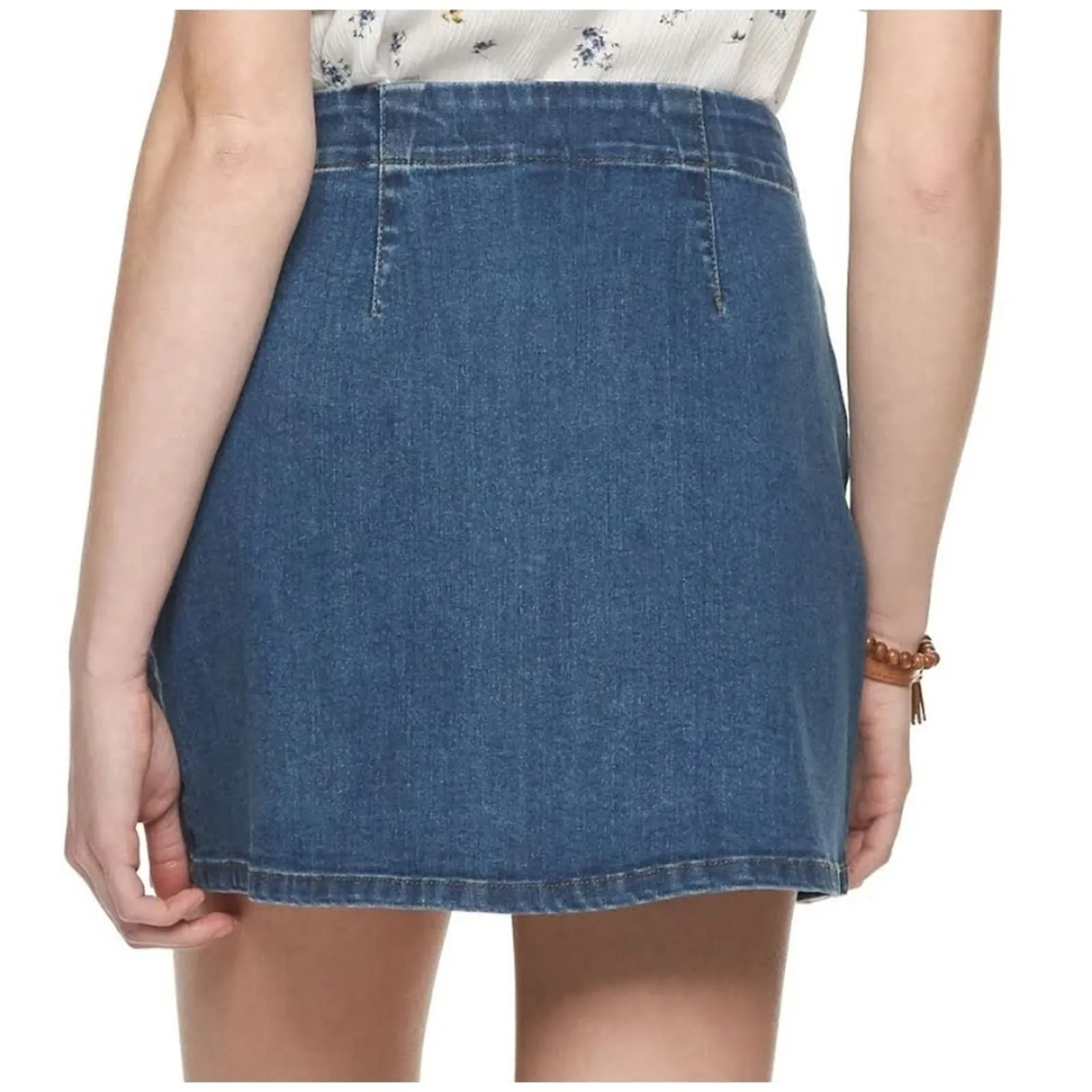 Rewash Front Zip Denim Skirt 1/25