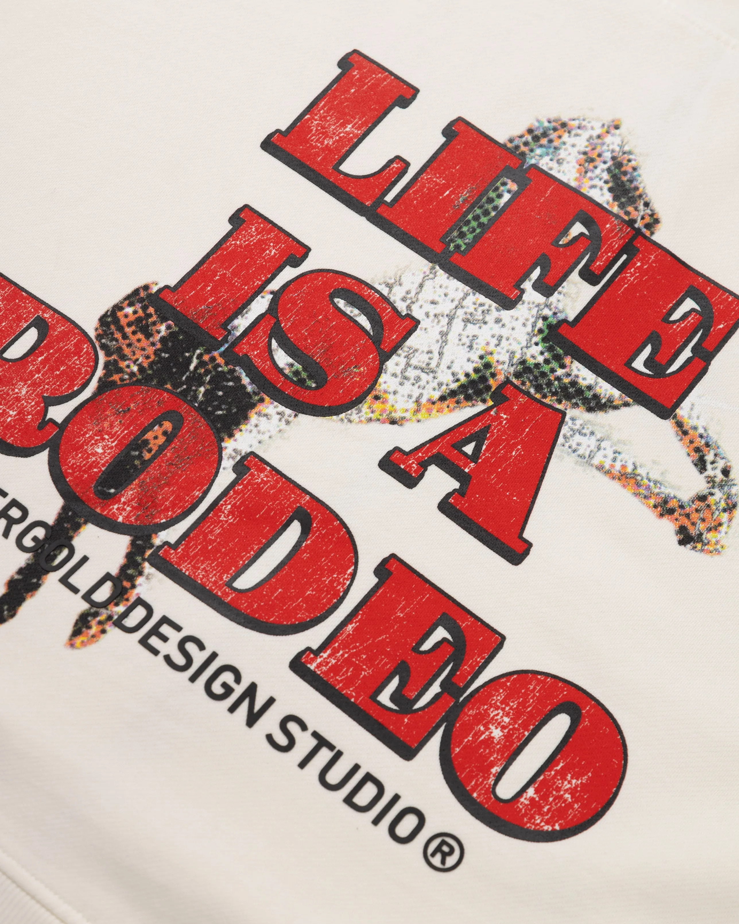 Rodeo "Life is a Rodeo" Zip Up Hoodie White