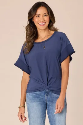 Round Neck Woven Top