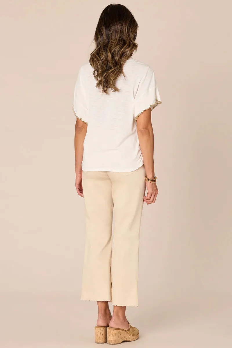 Round Neck Woven Top