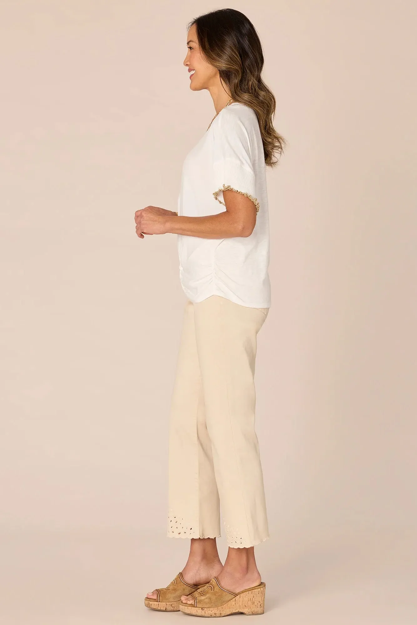 Round Neck Woven Top