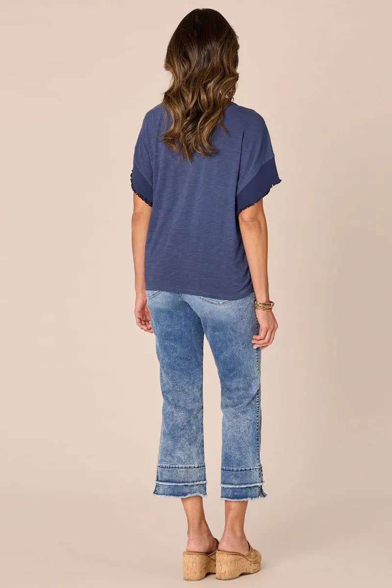 Round Neck Woven Top