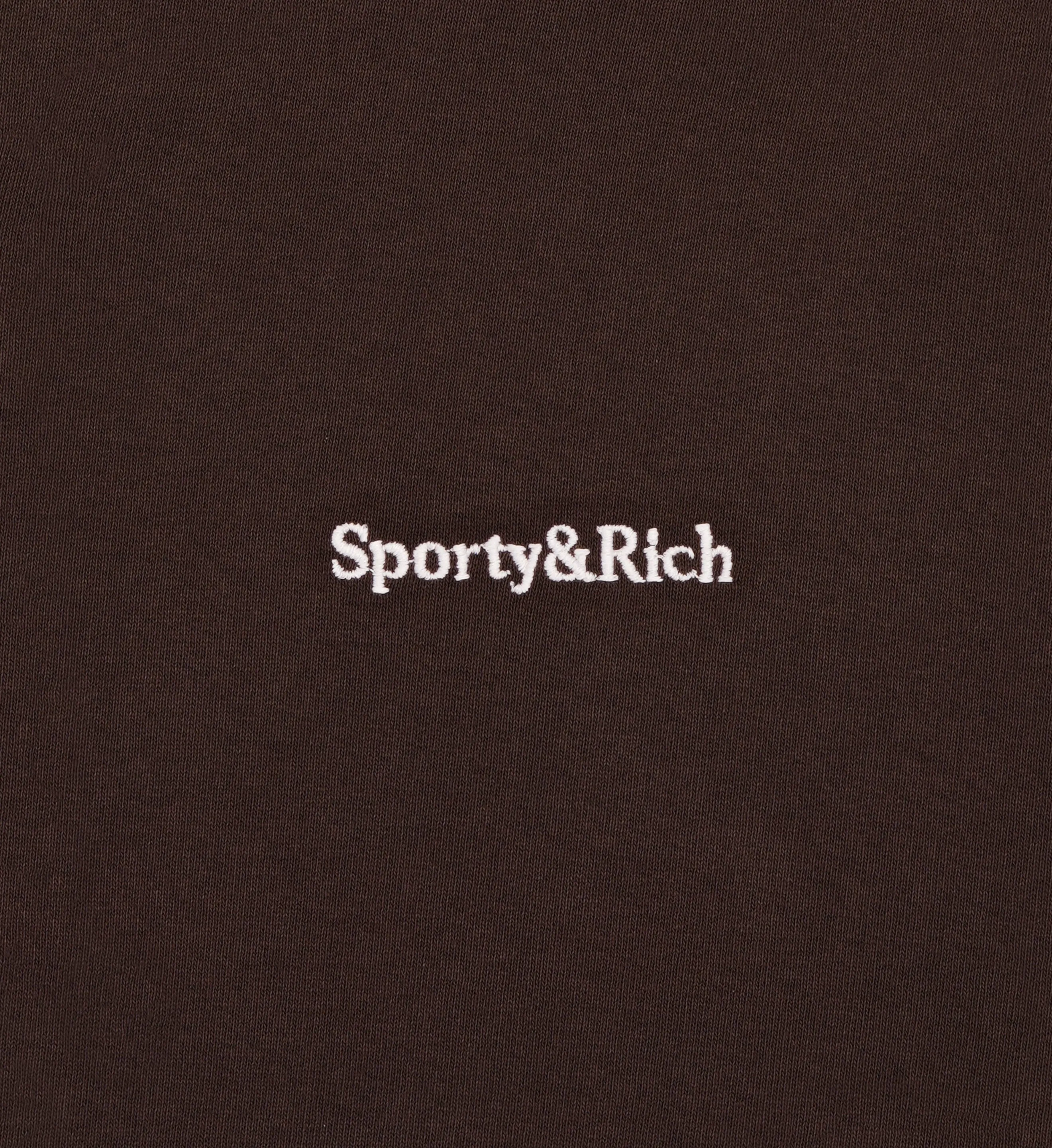 Serif Logo Embroidered Polo - Chocolate