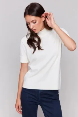Short Sleeve Mock Neck Top