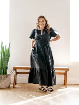 Sienna Tiered Skirt Dress - Black