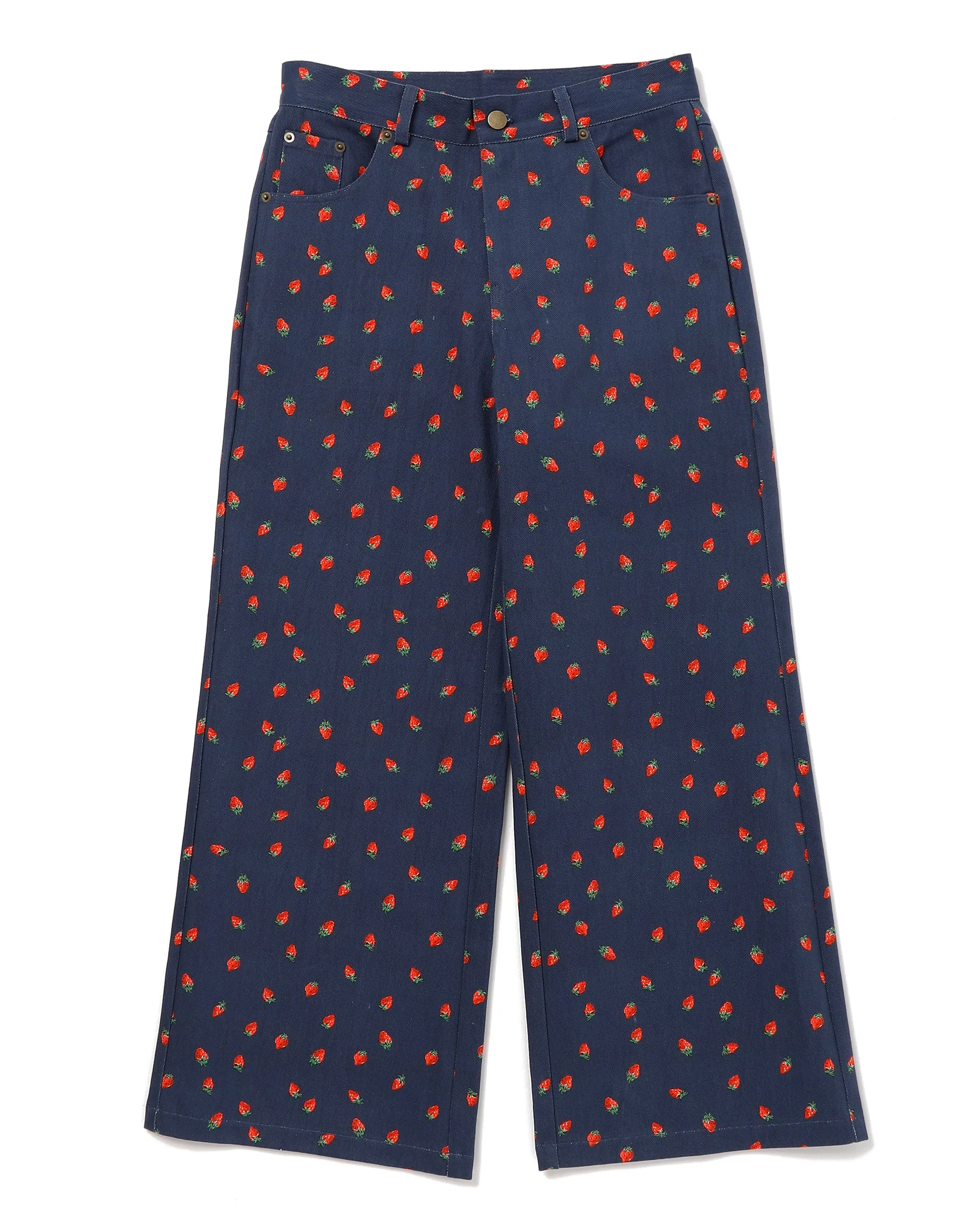 Strawberry denim pants (Navy)