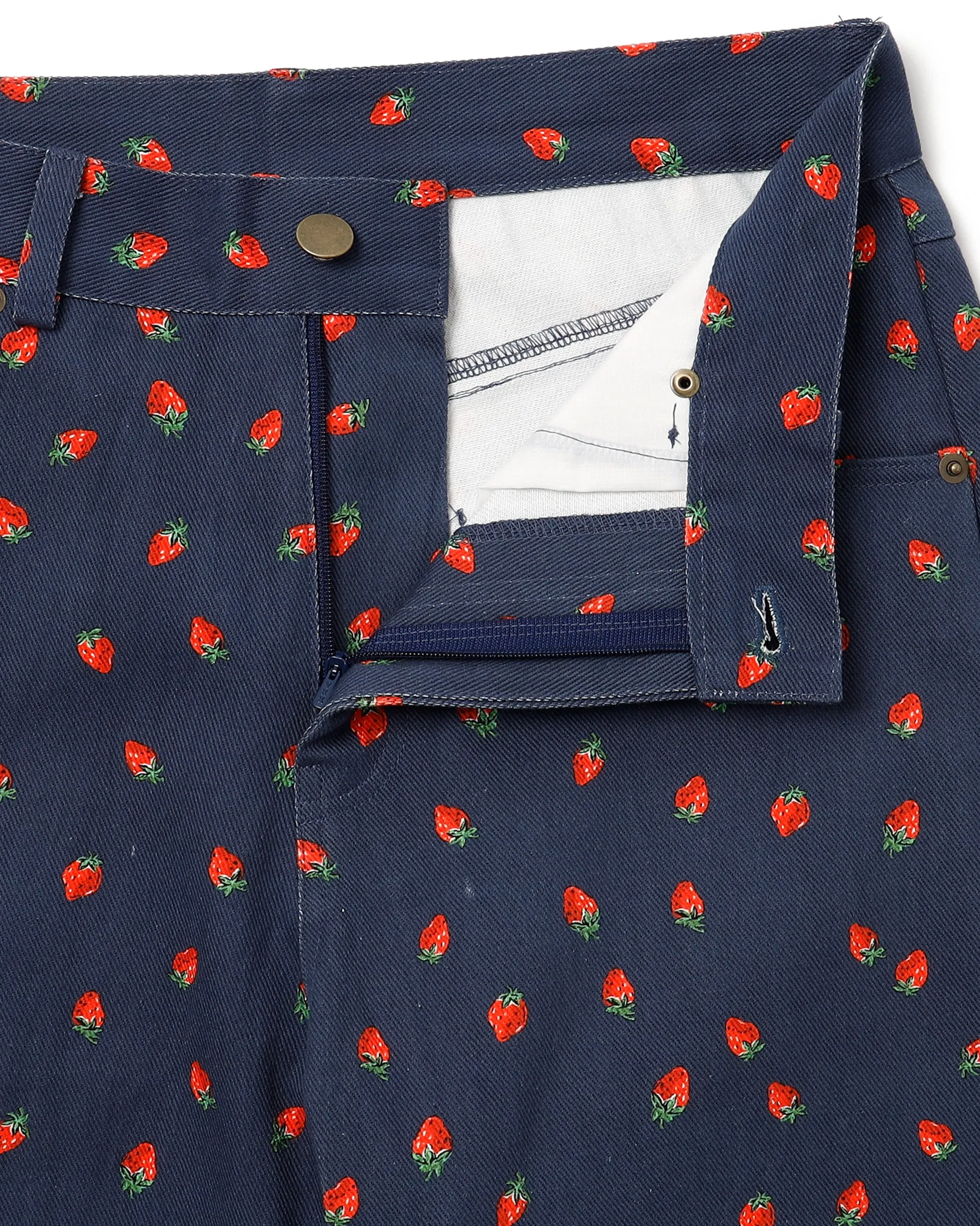Strawberry denim pants (Navy)