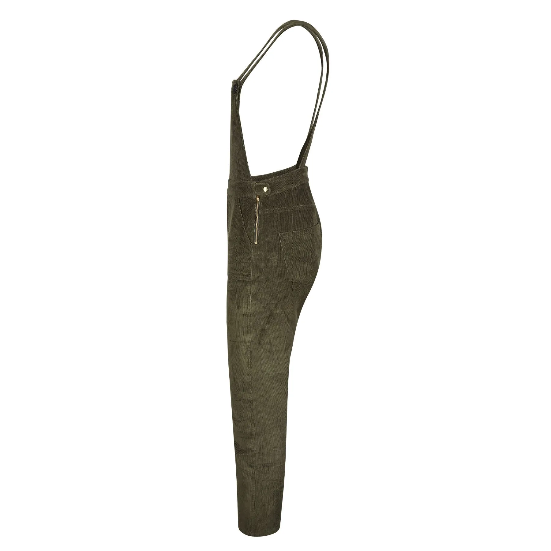 Stretch Corduroy Dungarees - Moss
