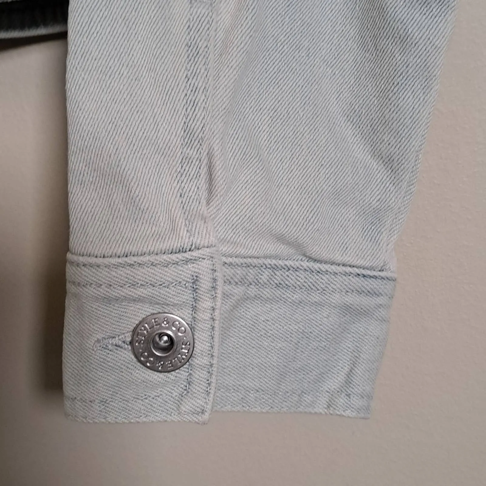 Style & Co Classic Denim Jacket Large Tropic Blue