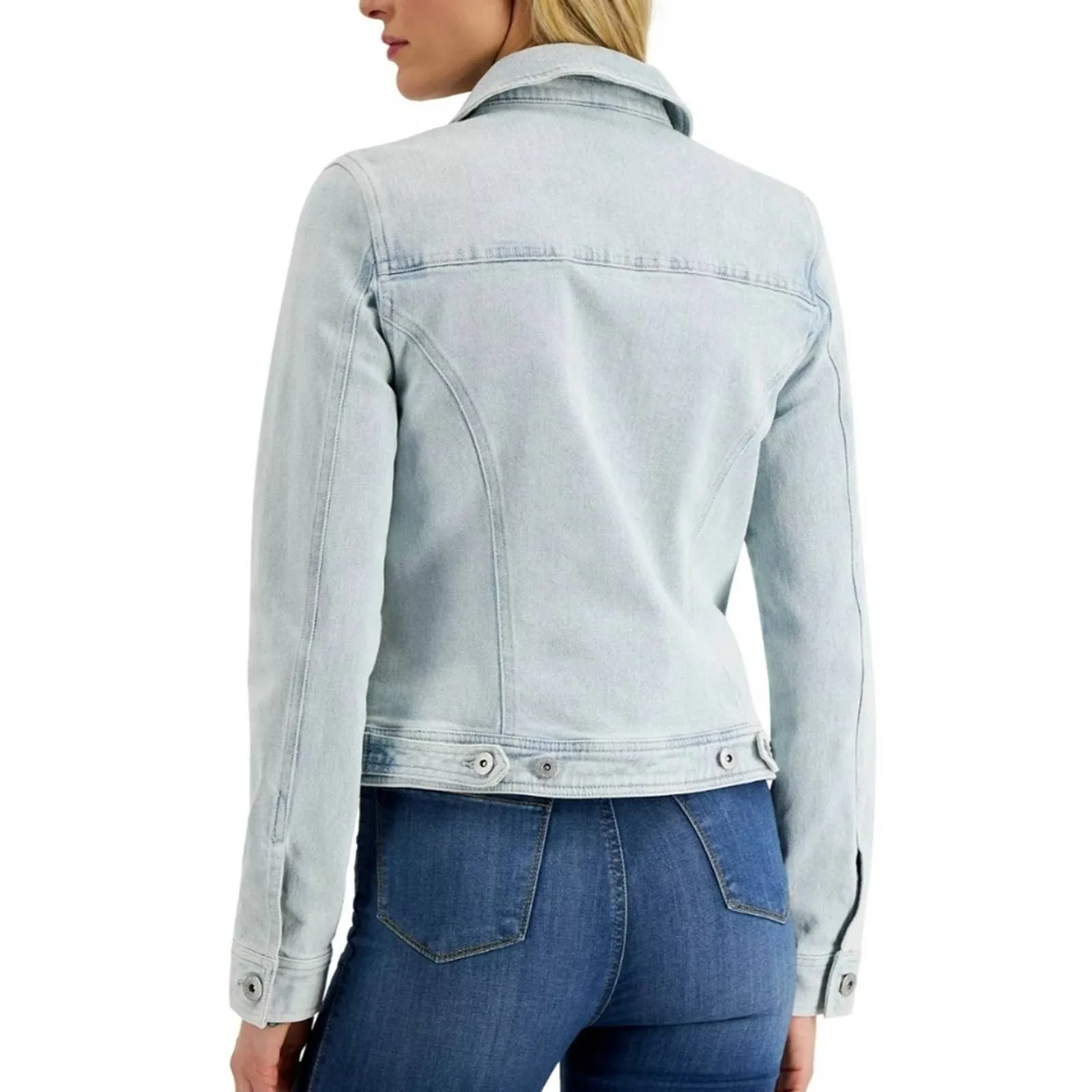 Style & Co Classic Denim Jacket Large Tropic Blue