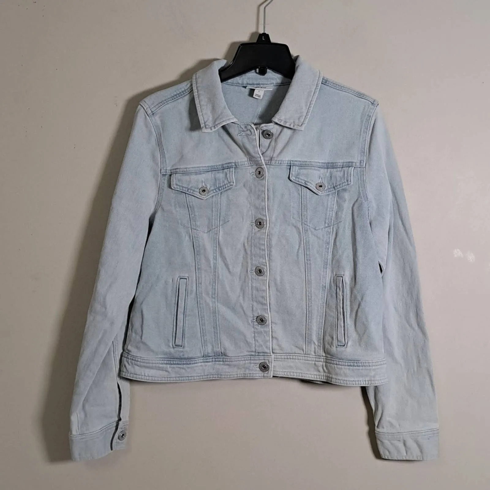 Style & Co Classic Denim Jacket Large Tropic Blue