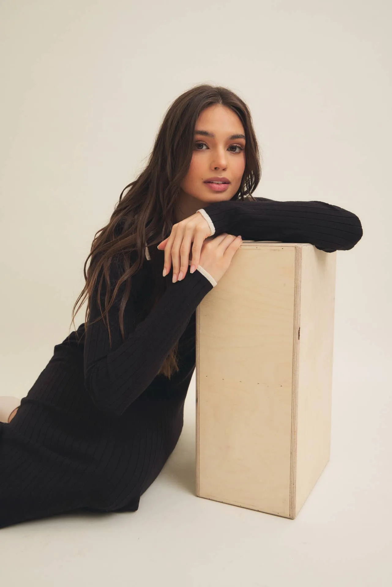 SUPER SOFT POLO SWEATER DRESS