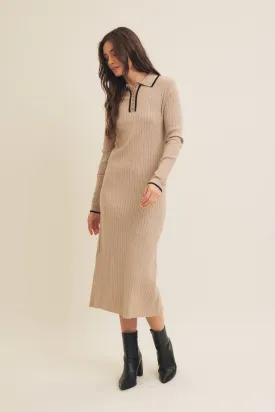 SUPER SOFT POLO SWEATER DRESS